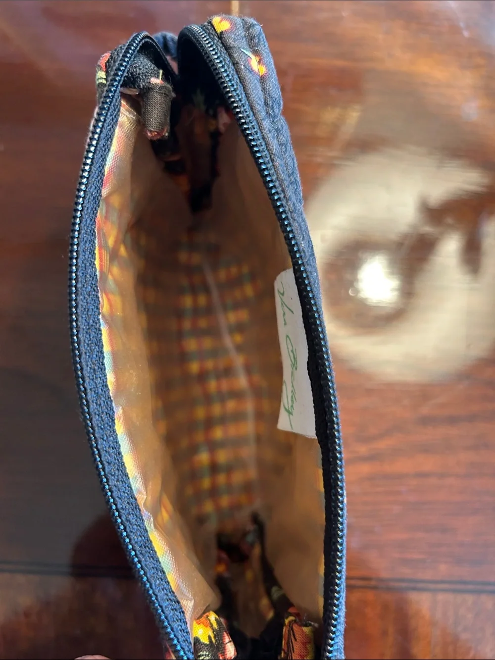 Vera Bradley Chocolat (2003) Small Zipper Pouch, Lined